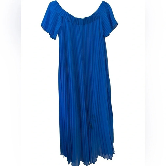 Ted Baker Women's Size 1/ US 4 Blue Floral Melma Harmony Accordion Pleat Dress - Picture 3 of 9